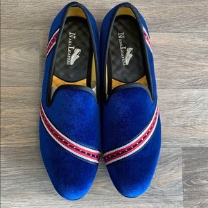 Men’s Blue Velvet Loafers
